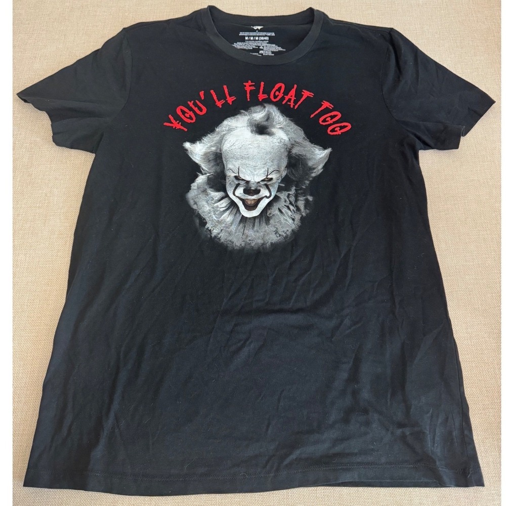 IT Pennywise‎ Clown Youll Float Too Horror Movie Graphic T-Shirt Mens Medium